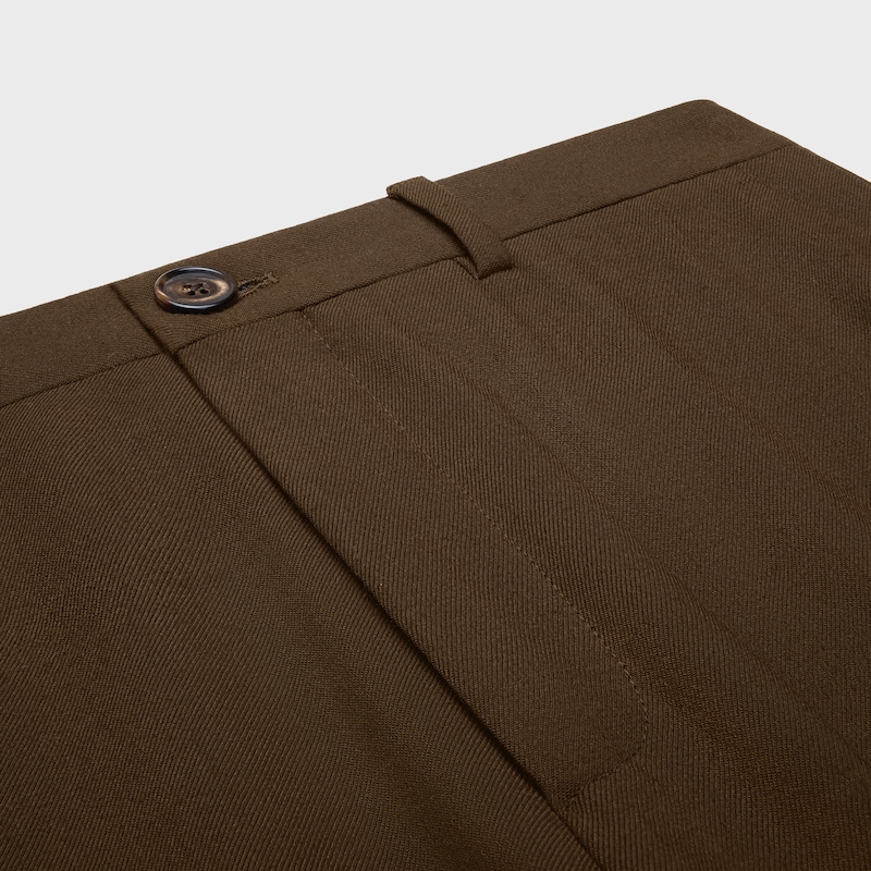 docks trousers IN stretch wool gabardine - KAKI MARRON -  - 1 | CELINE