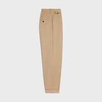 pleated trousers IN cotton twill - BRITISH BEIGE -  - 2 | CELINE