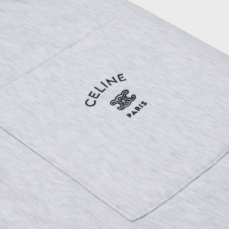 PANTALONES CORTOS DE FELPA DE ALGOD&Oacute;N - GRIS P&Aacute;LIDO / NEGRO -  - 1 | CELINE