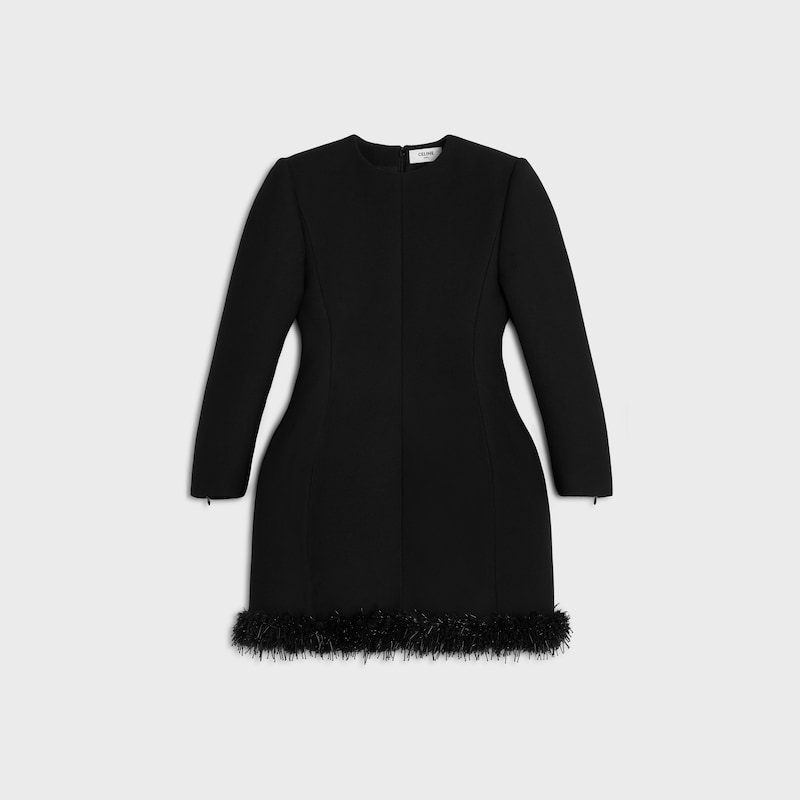 dress IN TRICOTINE wool - BLACK -  - 1 | CELINE