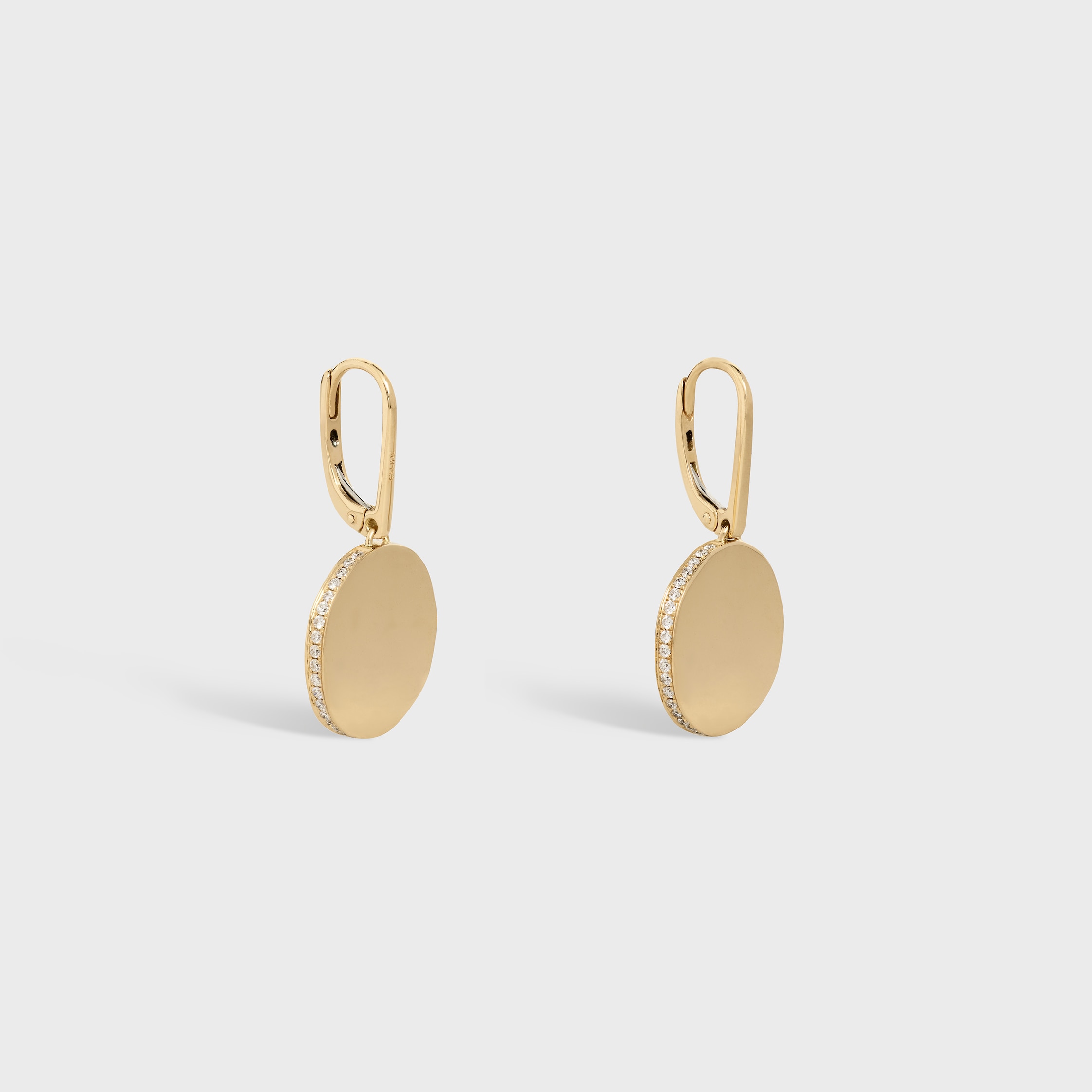 Medaille Celine Earrings in Yellow Gold and Diamonds