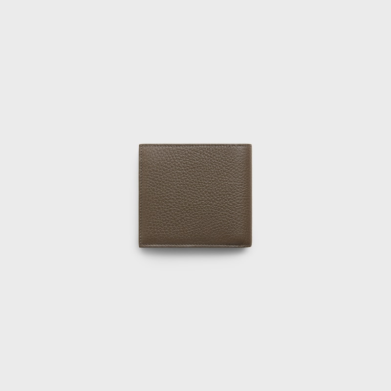 Bi-fold Wallet IN GRAINED CALFSKIN - DARK MOSS - NEW - 1 | CELINE