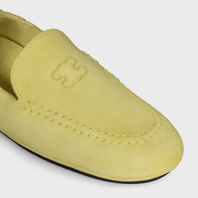 ADAM LOAFER IN SUEDE CALFSKIN - PALE YELLOW -  - 1 | CELINE