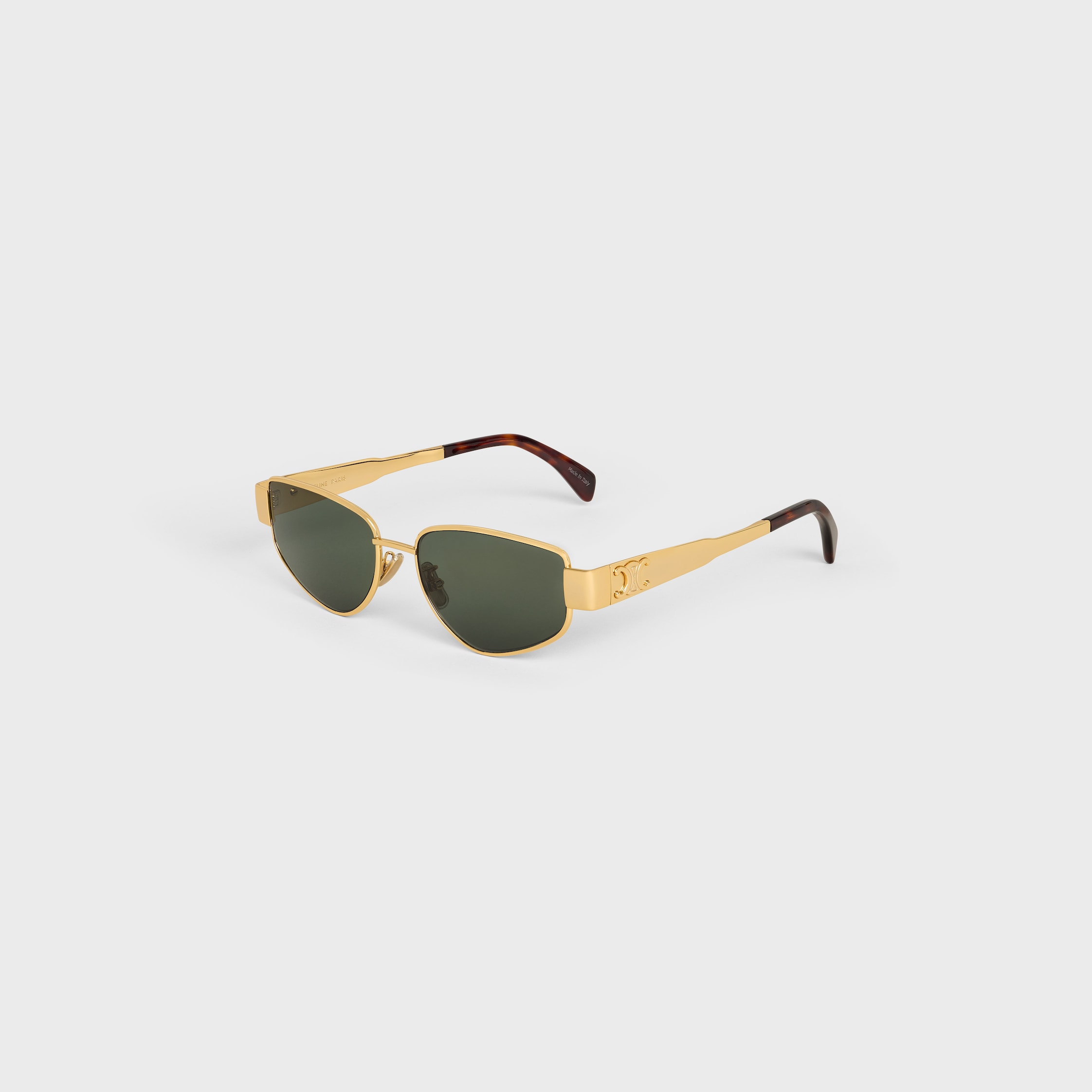 Triomphe Metal 04 Sunglasses in Metal - GOLD / GREEN | CELINE