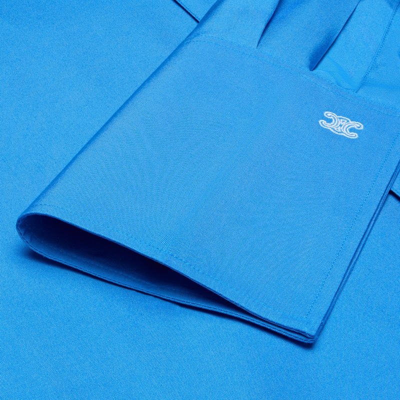 shirt IN silk poplin - LAGOON -  - 1 | CELINE