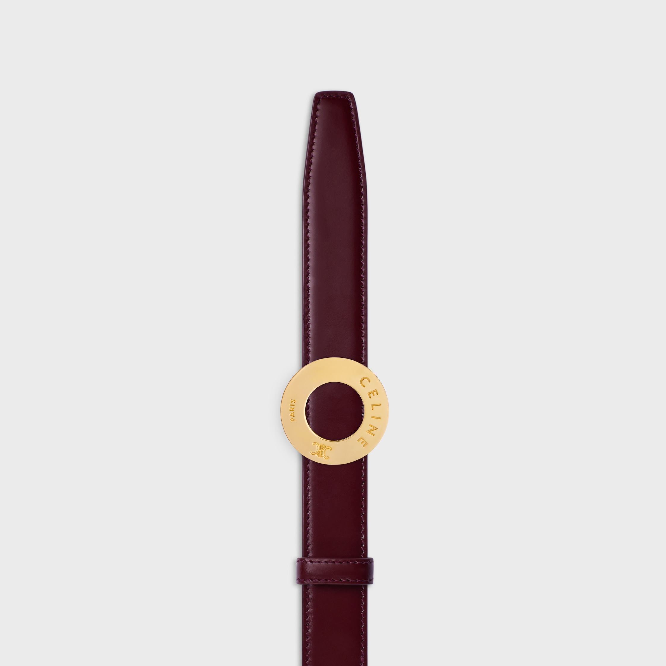CELINE DISC BUCKLE & REVERSIBLE STRAP 25MM - DEEP BURGUNDY