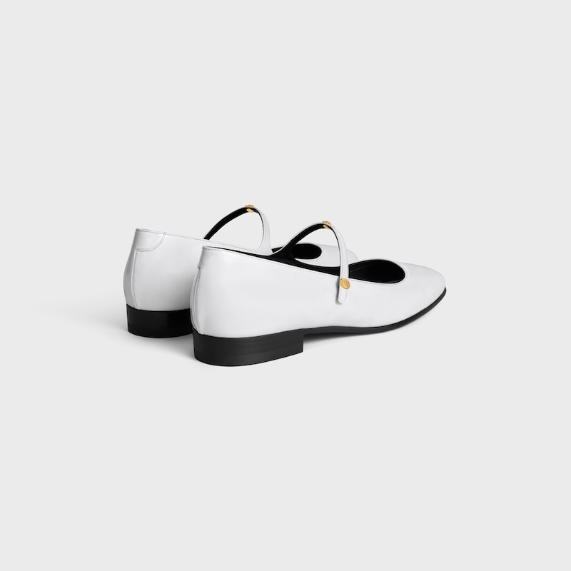 CITY - BALLERINE MARY-JANE EN CUIR DE VEAU BRILLANT - ULTRA BLANC -  - 1 | CELINE