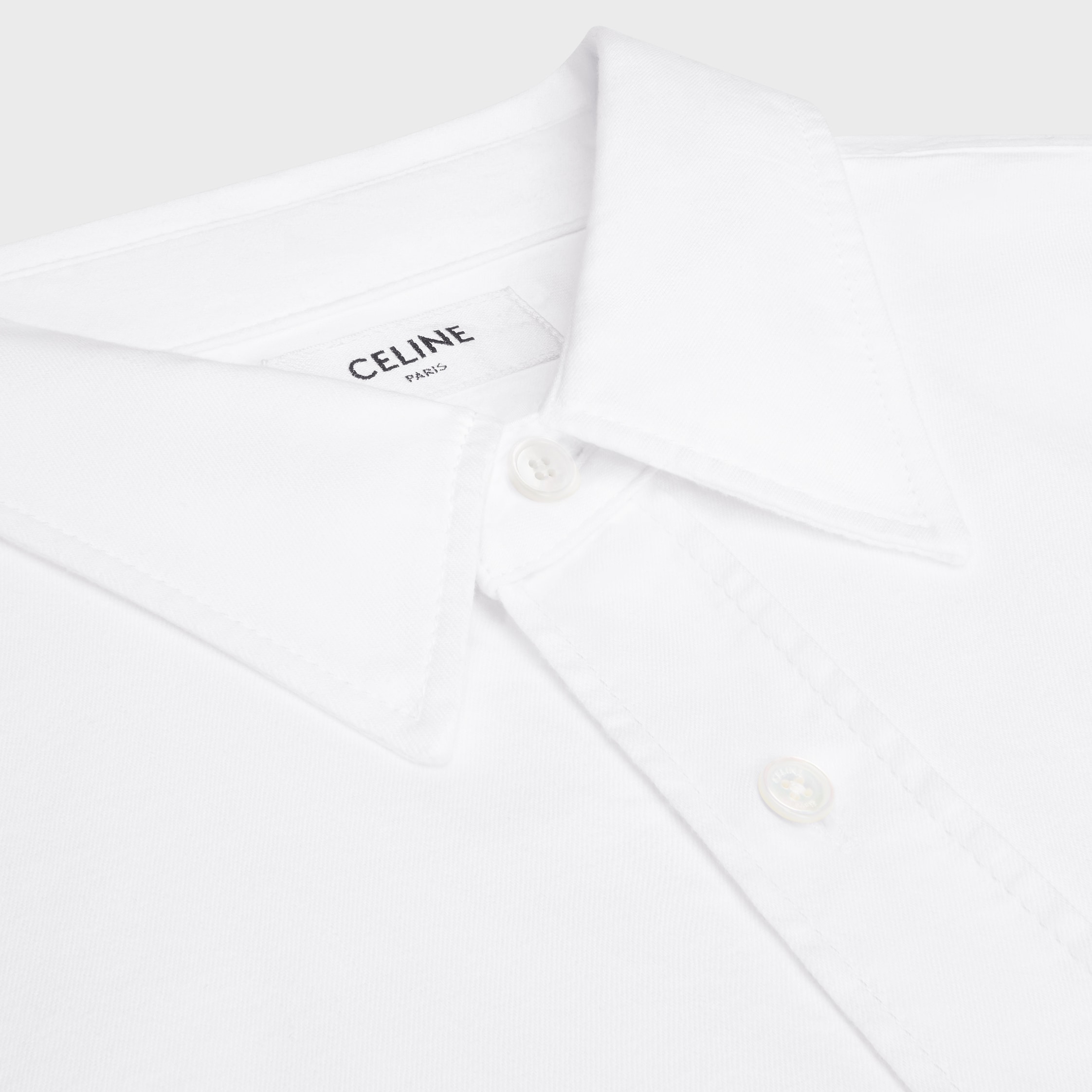 オーバーシャツ / コットンデニム - リンスドホワイト | CELINE