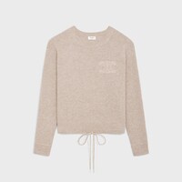 Triomphe羊毛羊絨混紡圓領毛衣 - 燕麥色 -  - 1 | CELINE