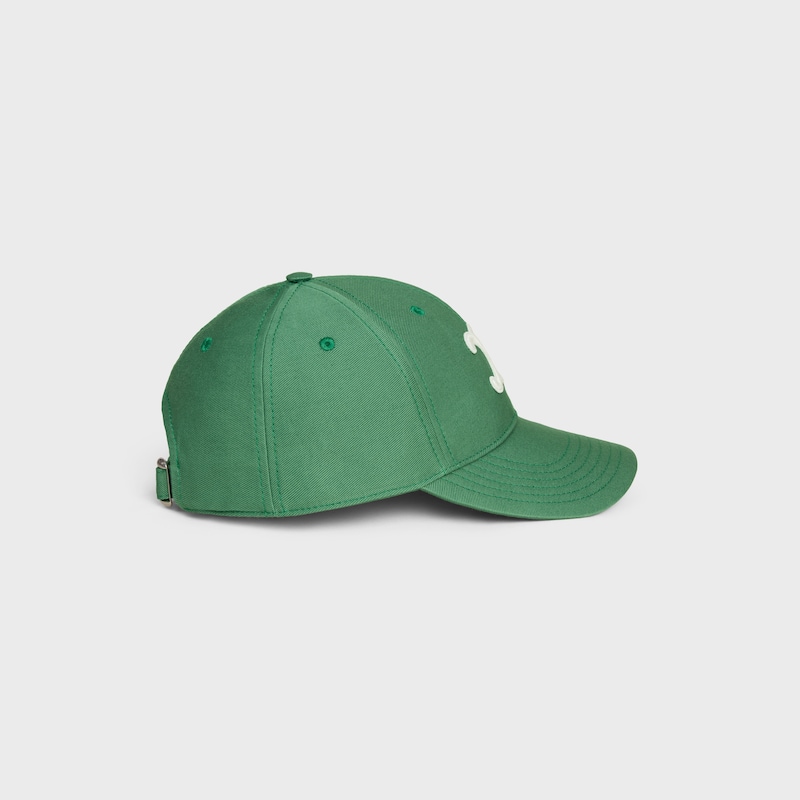 CAPPELLINO DA BASEBALL TRIOMPHE IN GABARDINE DI COTONE WASHED - CLOROFILLA -  - 1 | CELINE