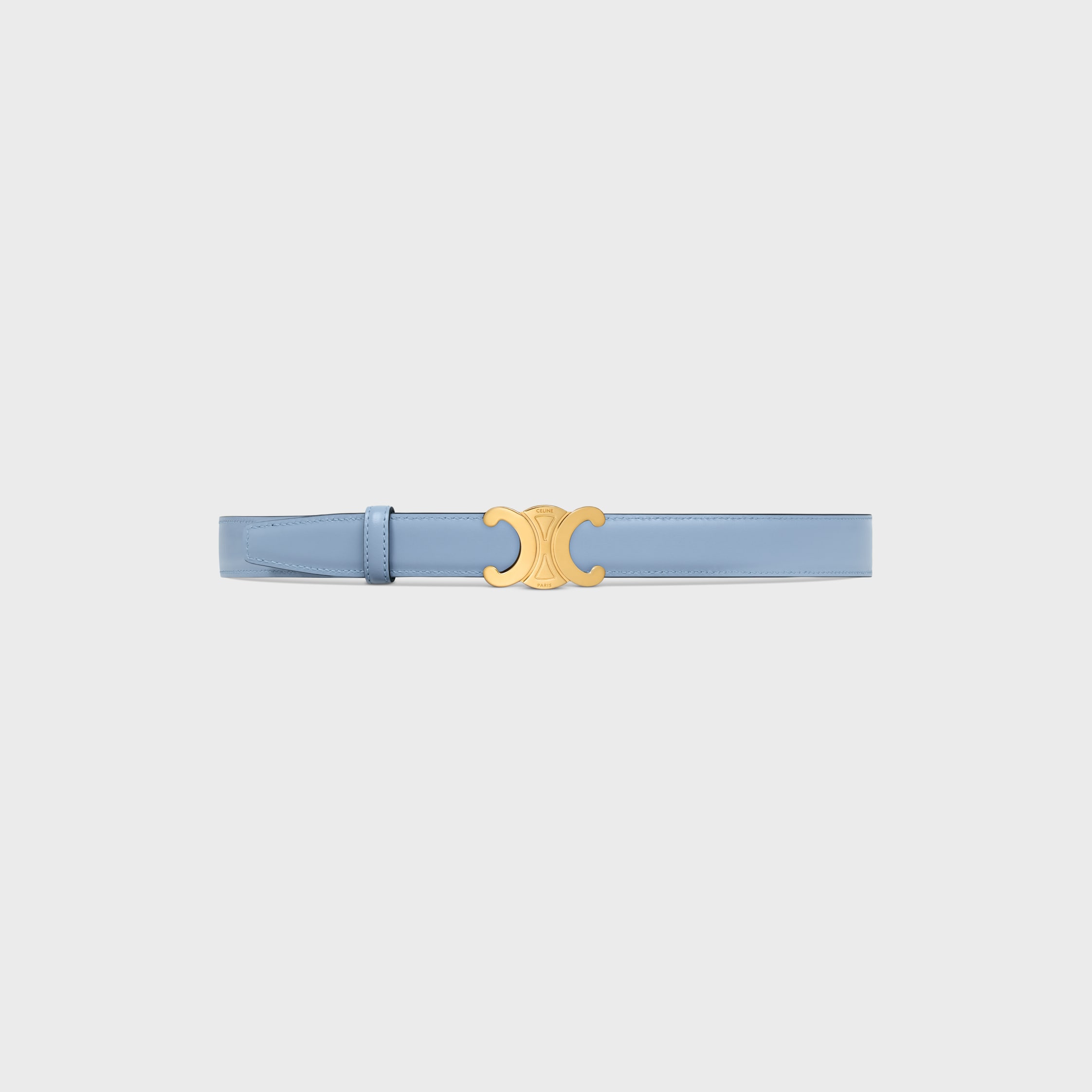 TRIOMPHE BUCKLE & REVERSIBLE STRAP 25MM - BLACK / LIGHT DENIM | CELINE