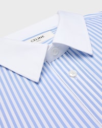 chemise classique popeline de coton rayé - CRAIE/BLEU CIEL -  - 2 | CELINE