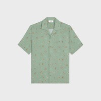 chemise bowling Viscose imprimée cachemire - SAGE/CREAM/TOBACCO -  - 1 | CELINE