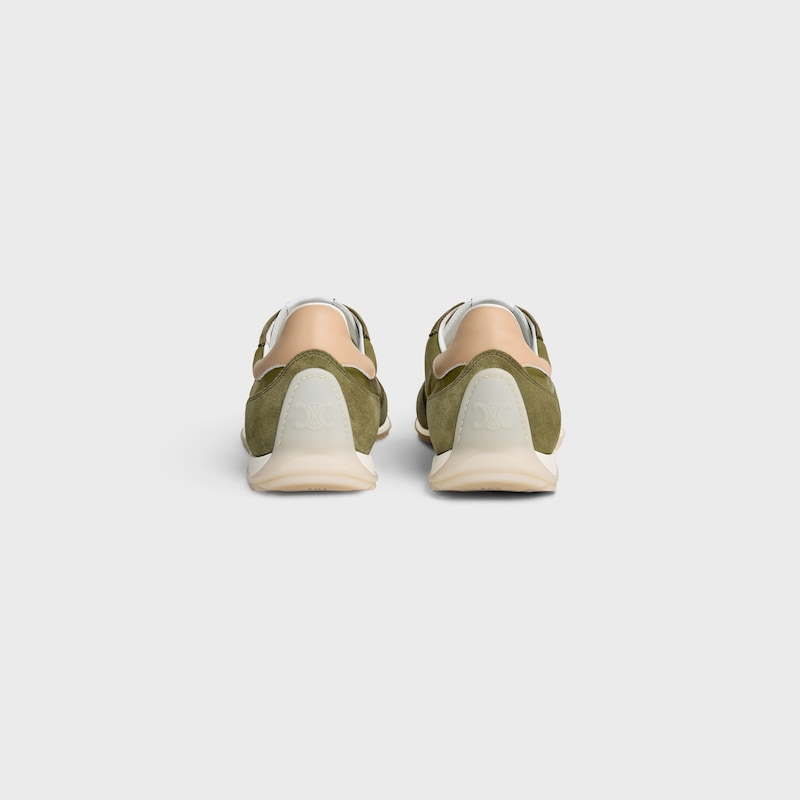 RACER SNEAKER IN NYLON, SUEDE CALFSKIN AND CALFSKIN - OLIVE -  - 1 | CELINE