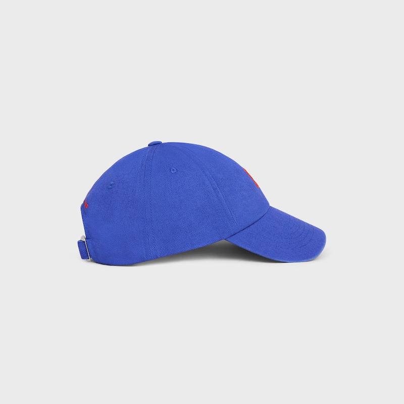 casquette baseball vivienne twill de coton - BLUE / RED -  - 1 | CELINE