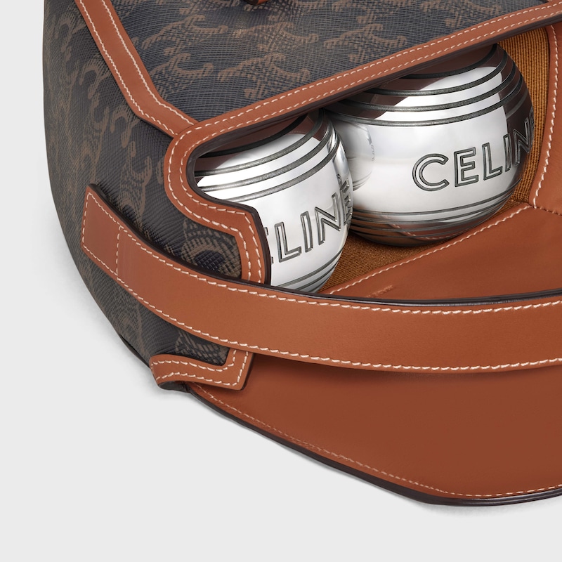 CELINE PETANQUE GAME IN TRIOMPHE CANVAS AND CALFSKIN - TAN - CELINE MAISON - 1 | CELINE