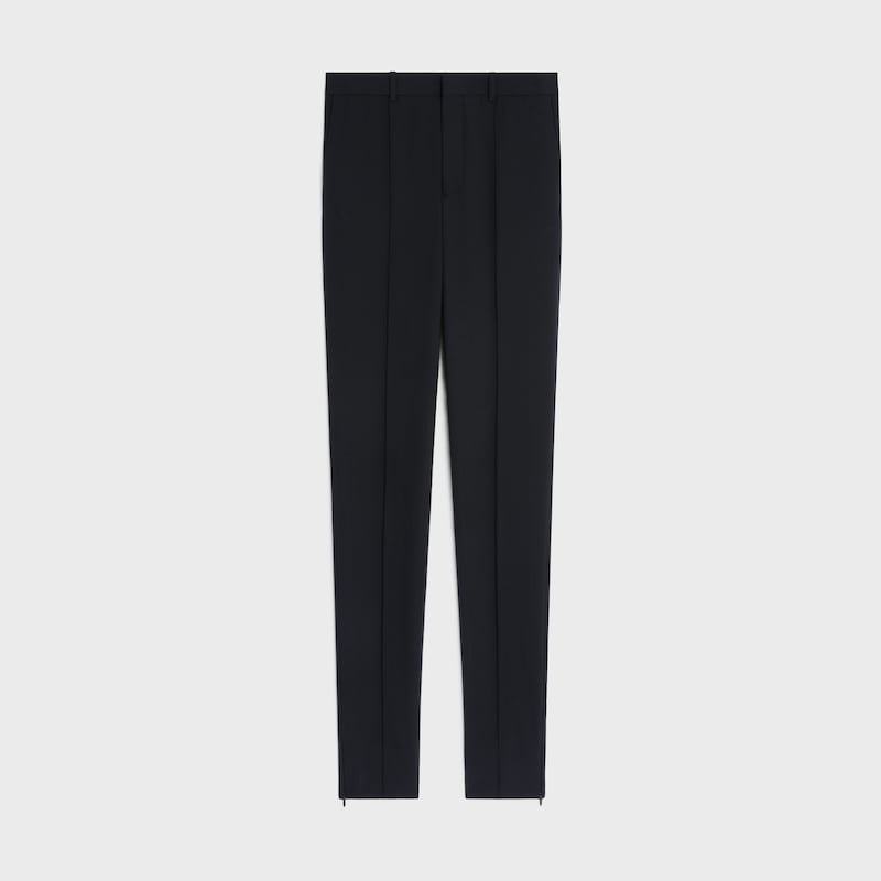 Calças slim em gabardine de lã stretch - PRETO -  - 1 | CELINE