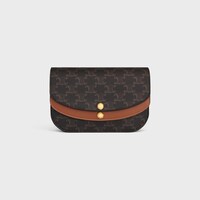 DUO標誌印花搭帶錢包 - 棕褐色 - 新品 - 1 | CELINE