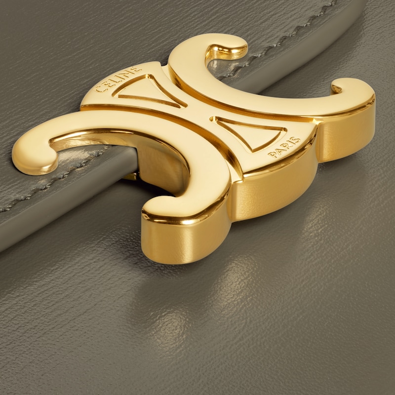 Small Flap Wallet TRIOMPHE IN Shiny calfskin - GOLDEN KHAKI - WALLETS - 1 | CELINE