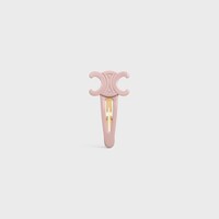Celine Large Snap Hair Clip in Acetate and Steel - PASTEL PINK / GOLD - NEW - 1 | CELINE