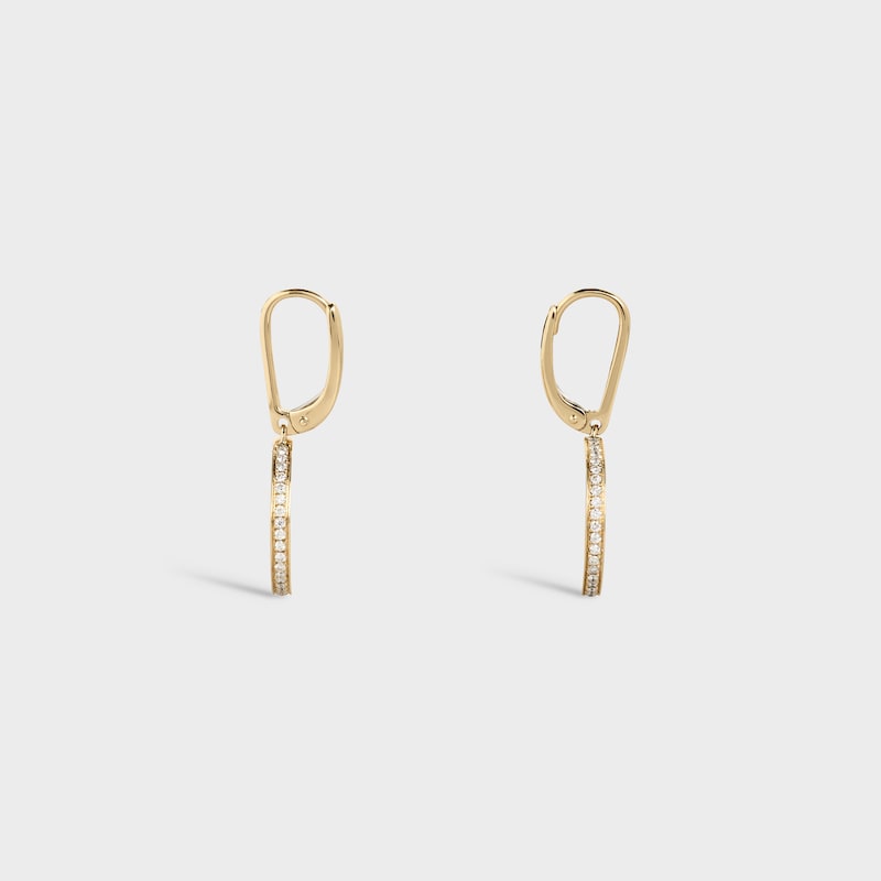 Medaille Celine Earrings in Yellow Gold and Diamonds - Yellow Gold and White - FINE JEWELLERY - 1 | CELINE