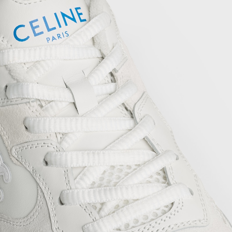 RUNNER SNEAKER IN CALFSKIN, SUEDE CALFSKIN AND MESH - OPTIC WHITE -  - 1 | CELINE