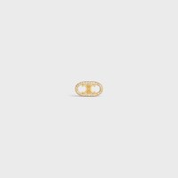 黃金及白鑽Maillon Triomphe鑽石耳環 - 黃金 - CELINE GRAND SOIR - 1 | CELINE