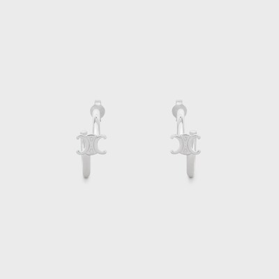 트리옹프 애시메트릭 후프 - 로듐 피니시 브라스 - 실버 - 귀걸이 - tileIndex | CELINE