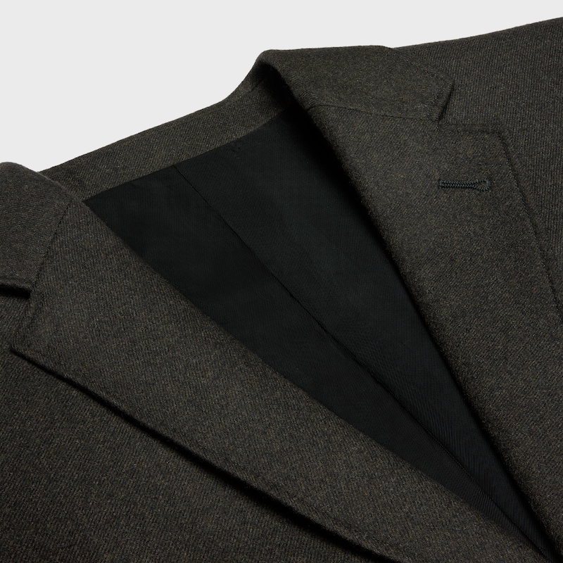 羊絨法蘭絨短款外套 - 混卡其色 -  - 1 | CELINE