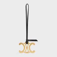 MAXI TRIOMPHE CHARM IN METAL AND SMOOTH LAMBSKIN - BLACK - BAG CHARMS - 1 | CELINE