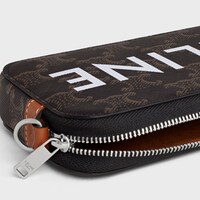 Horizontal pouch in Triomphe canvas with celine print - TAN - SMALL GIFTS - 1 | CELINE
