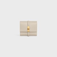 Small Trifold wallet 16 IN SATINATED CALFSKIN - LIGHT STONE - WALLETS - 1 | CELINE