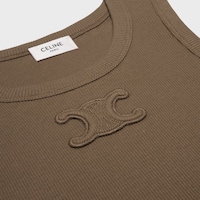 triomphe tank top IN ribbed cotton - GLAZED BROWN -  - 2 | CELINE