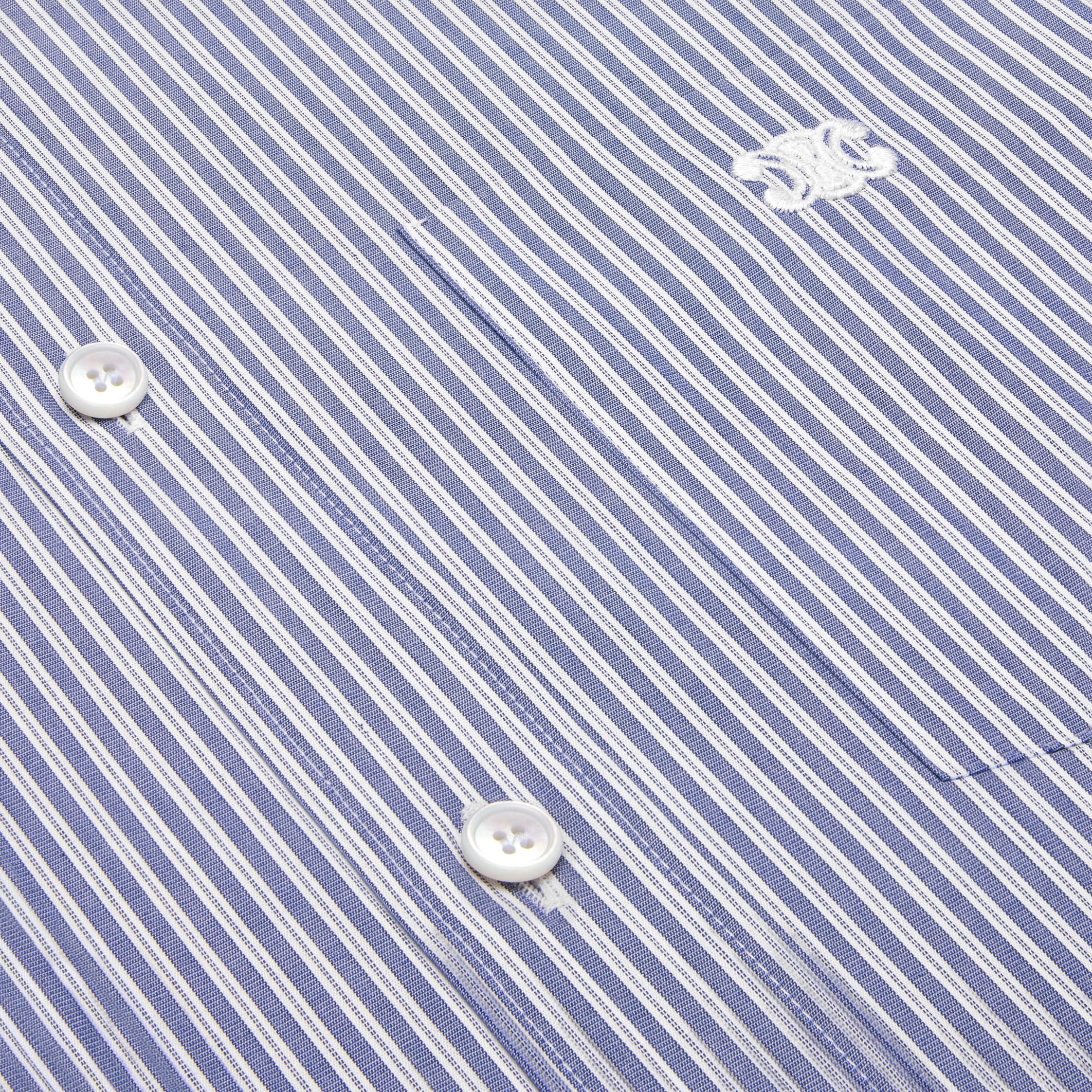 注目の福袋！ BLEU - COTTON STRIPED IN SHIRT LOOSE INDIGO/CRAIE CELINE | トップス