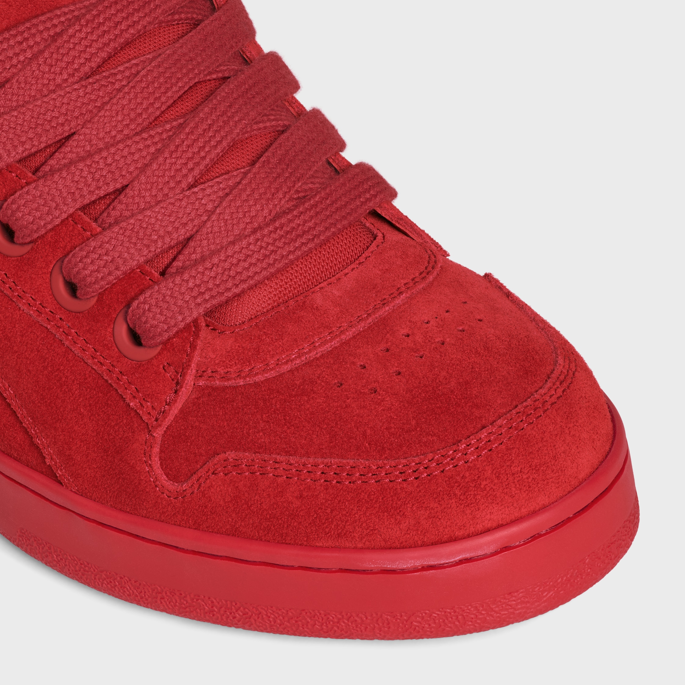 CELINE HUNTINGTON LOW LACE-UP SNEAKER IN SUEDE CALFSKIN AND