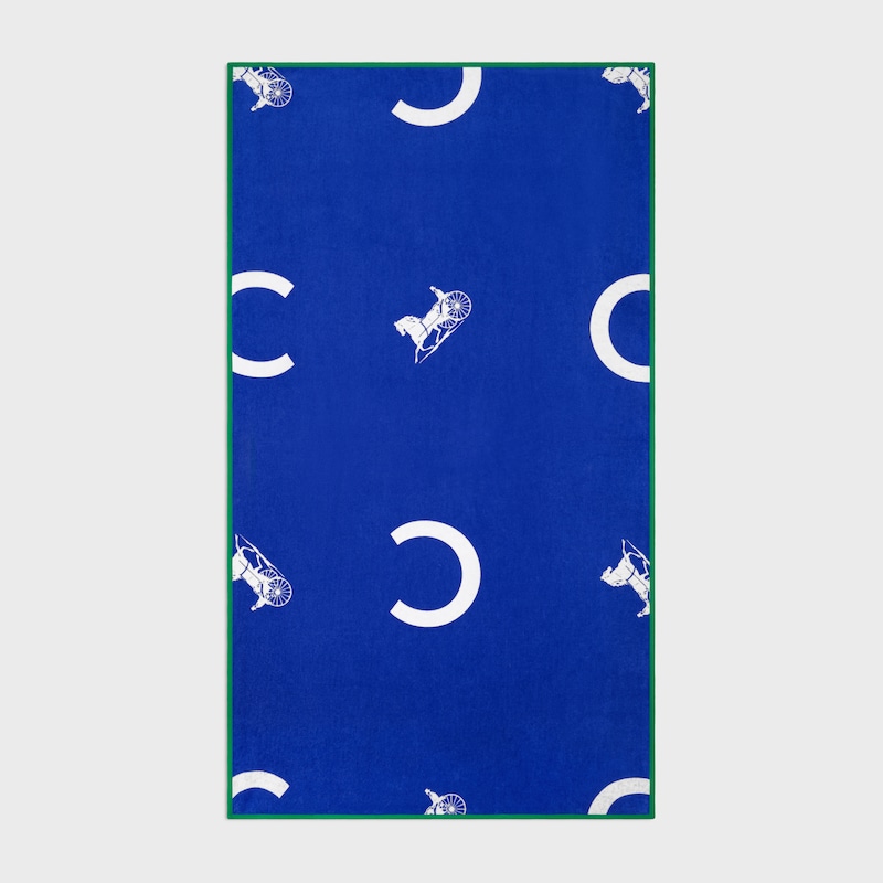Telo da spiaggia C Sulky in spugna di cotone - BLU REALE/BIANCO -  - 1 | CELINE