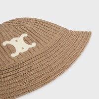triomphe cloche beanie in cashmere - CAMEL -  - 2 | CELINE
