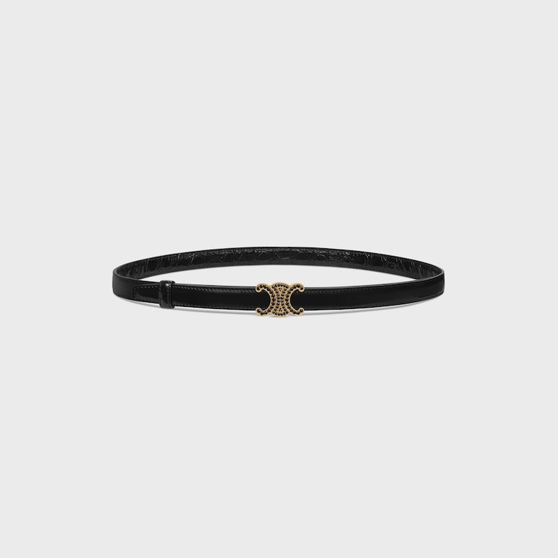 Reversible Strap 18MM IN TAURILLON LEATHER AND CROCODILE EMBOSSED CALFSKIN -  -  - 1 | CELINE