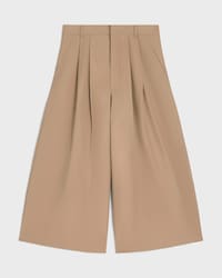 montauk cropped trousers IN COTTON AND WOOL GABARDINE - BEIGE -  - 1 | CELINE