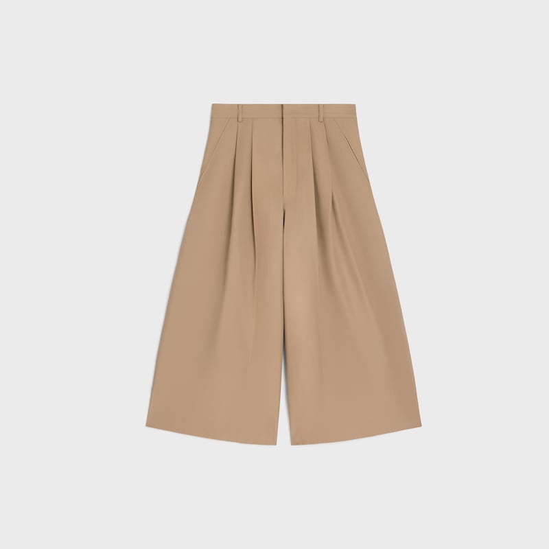 pantalon montauk cropped laine coton - BEIGE -  - 1 | CELINE