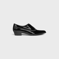 CELINE JUDE OXFORD IN PATENT CALFSKIN AND GROS GRAIN - BLACK -  - 1 | CELINE