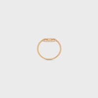 Maillon Triomphe Ring in Yellow Gold and Diamonds - Yellow Gold & White -  - 1 | CELINE
