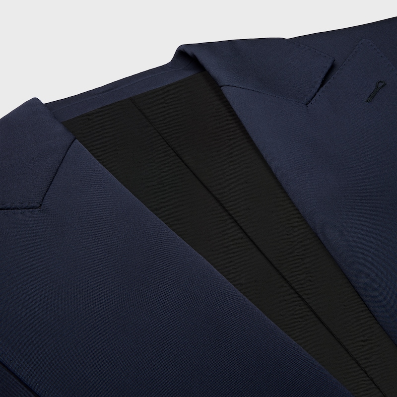 colonne jacket IN DIAGONAL WOOL - NAVY -  - 1 | CELINE