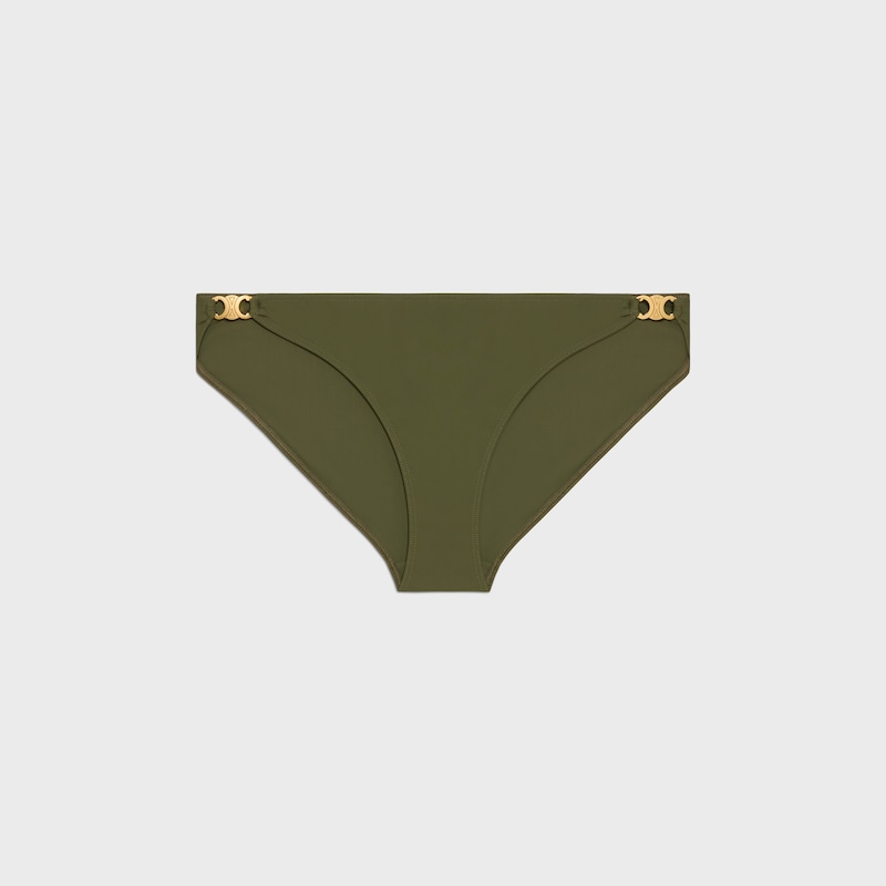 triomphe swimsuit bottom in matte jersey - ARMY GREEN -  - 1 | CELINE
