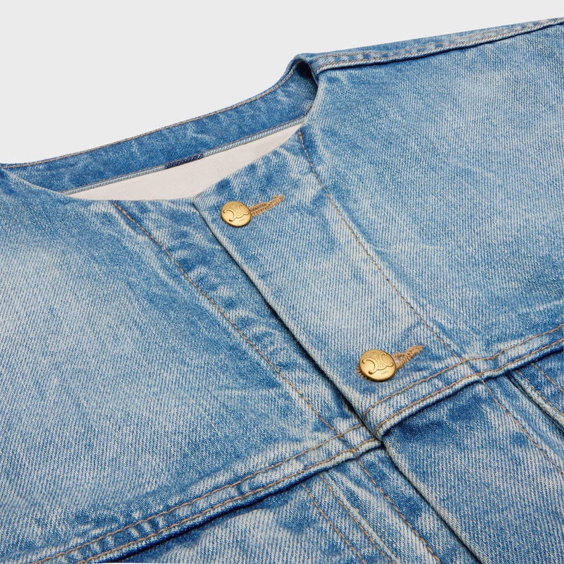 JACKET IN DENIM - MELON BLUE -  - 1 | CELINE