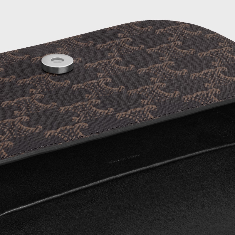 KLEINE TRIOMPHE UMH&Auml;NGETASCHE AUS TRIOMPHE CANVAS UND KALBSLEDER - SCHWARZ - TRIOMPHE-CANVAS - 1 | CELINE