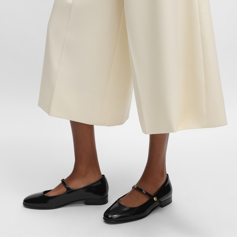 BALLERINE CITY EN CUIR DE VEAU BRILLANT - Noir -  - 1 | CELINE