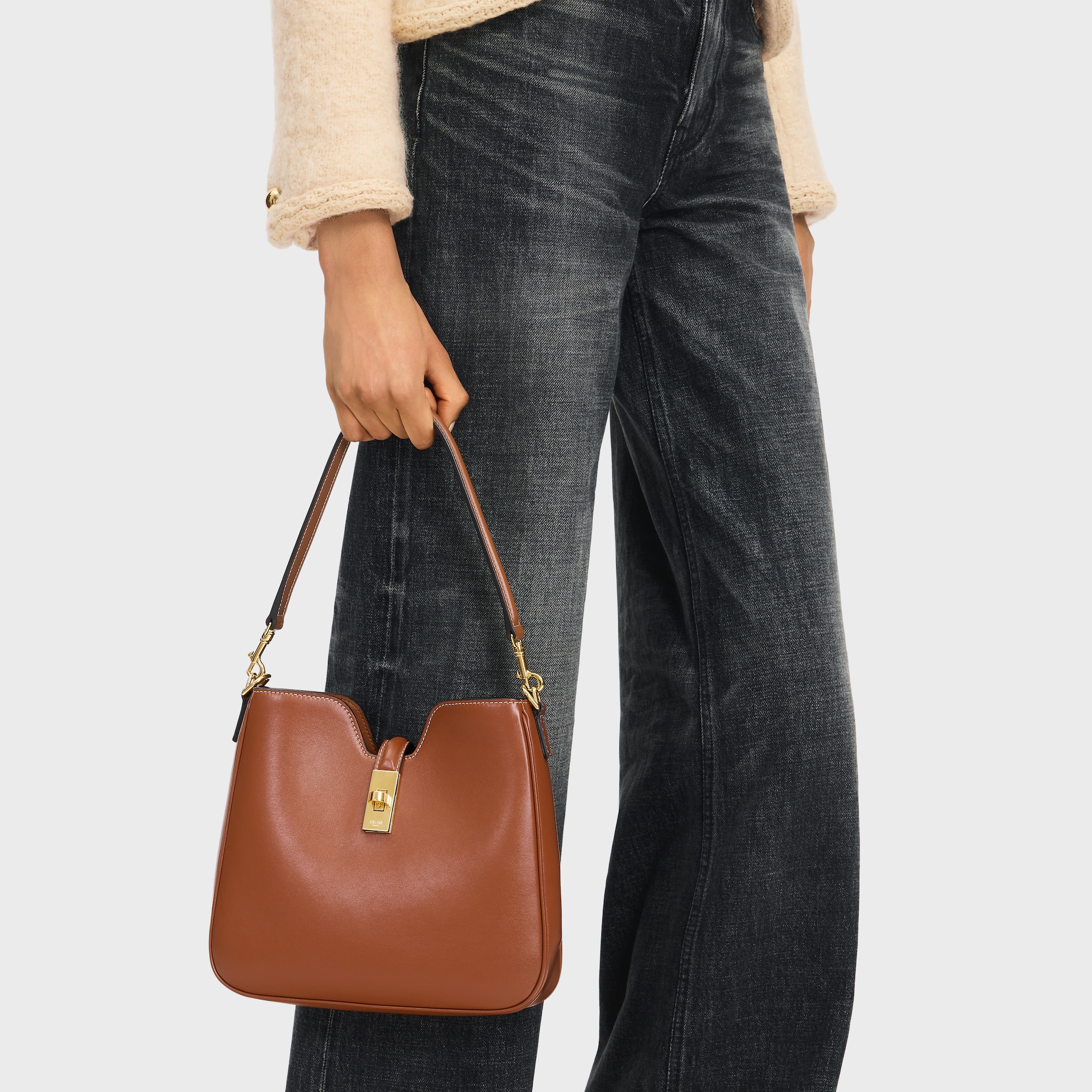 SMALL CAMILLE 16 SOFT BAG IN SMOOTH CALFSKIN - TAN | CELINE
