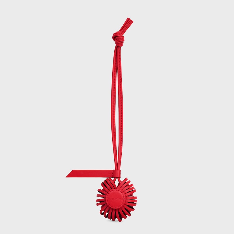 DANDELION CHARM IN SMOOTH LAMBSKIN - ULTRA RED / SYRAH - BAG CHARMS - 1 | CELINE
