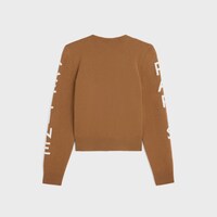 crewneck sweater IN wool cashmere - CAMEL/WHITE -  - 2 | CELINE